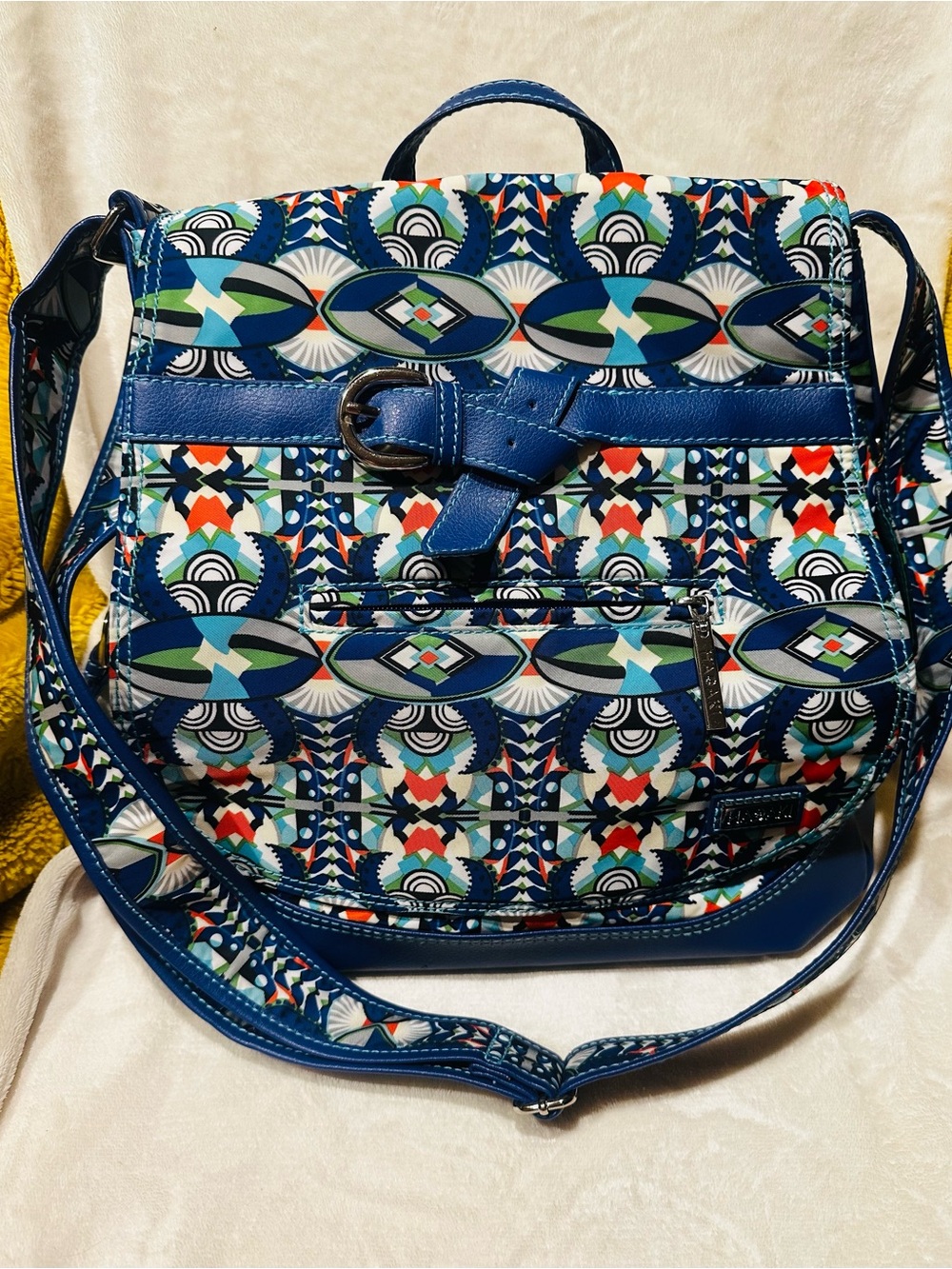 HADAKI New Orleans French Market Large Tote Bag Blue Travel Vacation Resort